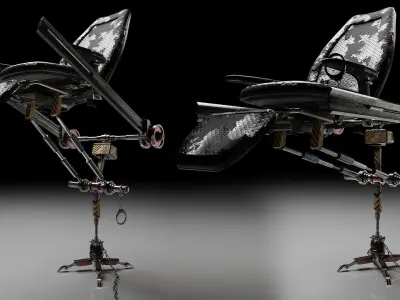 Robotic Chair Machine Low-poly 3D model