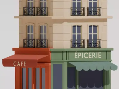 Parisian Building Project Low-poly 3D model