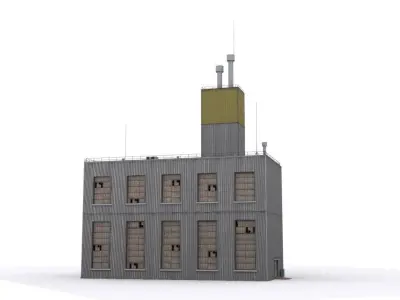 Hangar industrial building Low-poly 3D model from CGTrader