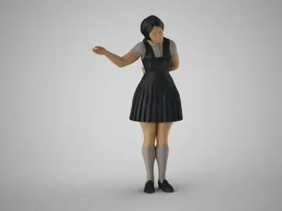 Woman inviting to Enter 3D print model