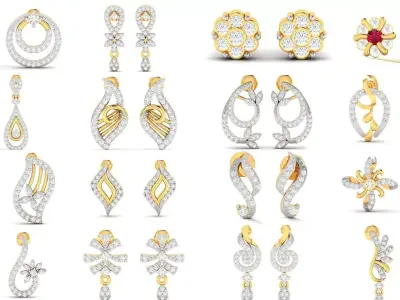 100 LIGHT WT EARRINGS  3D Model Pack