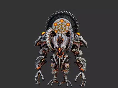 Gear Mechanical Beast Low-poly 3D model