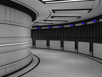 Sci Fi Corridor  3D model 14