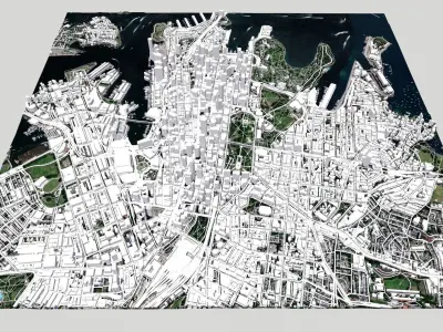 Cityscape Sydney Australia 3D model