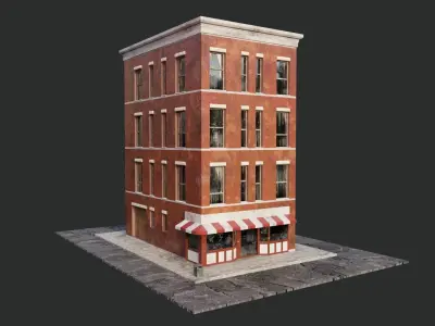 Building Block Low-poly 3D model