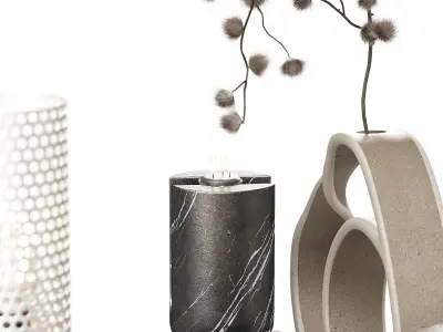 Decorative set with Vouge table lamp 3D model