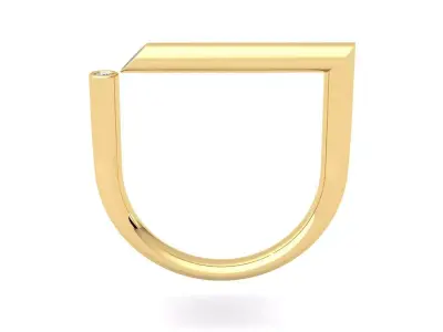 Light Weight Diamond Ring 3d Model and Render  3D print model 2