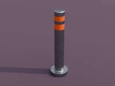 Road asset pack Low-poly 3D model