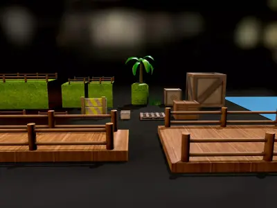 Green Pack Low-poly 3D model