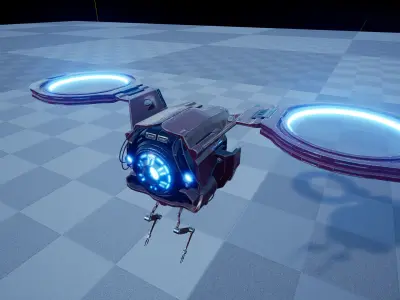 Sci-Fi Drones Low-poly 3D model