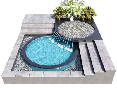 WATERFALL FOUNTAIN CASCADE NO24 A 3D model