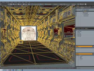 sci fi corridor Low-poly 3D model