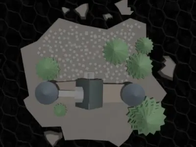 Stylized medieval Castle with Snowy Pines Low Ply 3d Model Low-poly 3D model