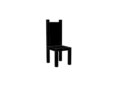 Voxel Chair v1 003 Low-poly 3D model
