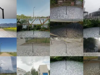 Sci-Fi Street Light 14 All Versions 3D Model Pack