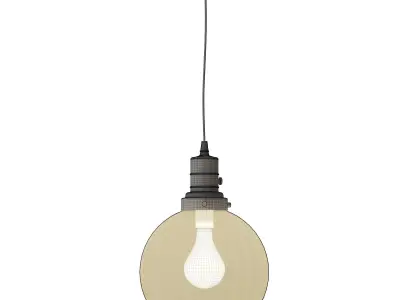 PB Classic Ribbed Glass Globe Pendant 3D model