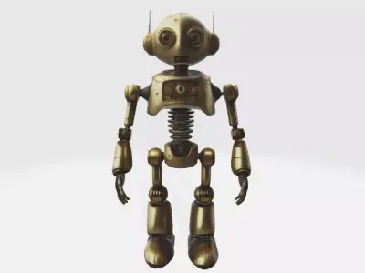Golden robot 3D model