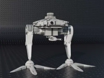 Royalty-Free License battle robot Low-poly 3D model