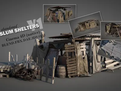Abandoned Slum Shelters V1 3D model