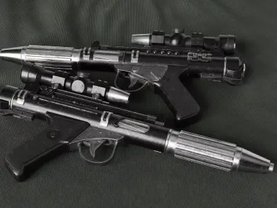 DH-18 Sci-fi laser gun Low-poly 3D model