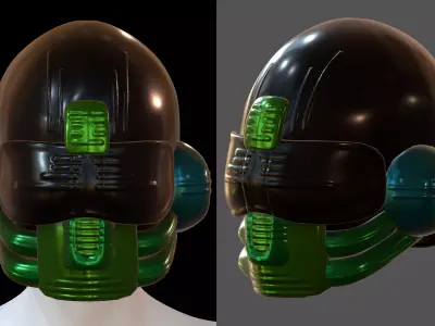 Gas mask helmet 3d model scifi Low-poly  Low-poly 3D model 208
