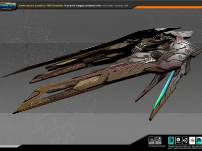 SF Alien Fighter A3 Low-poly 3D model