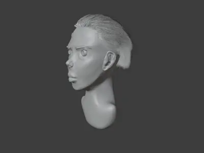 alien girls head 3D model