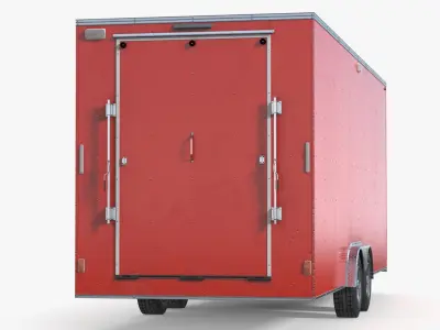  Enclosed Generator Trailer With AC Unit Red 