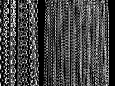 metal chain curtain 3D model