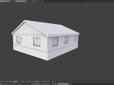 American House  House04  Low-poly without Textures Low-poly 3D model