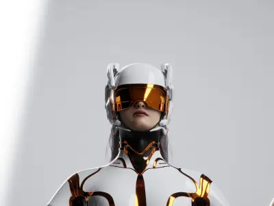 Sci-fi helmet Low-poly 3D model