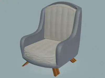 Smooth arms armchair 3D model