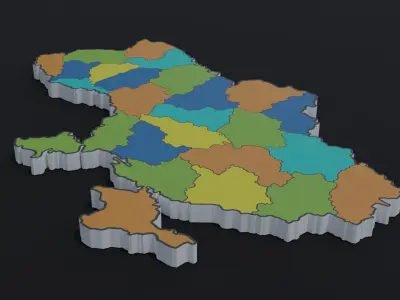 Political Map of Ukraine 3D model