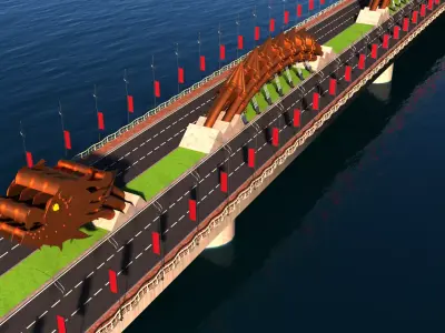3D Model of Dragon Bridge in Da Nang Vietnam 3D model