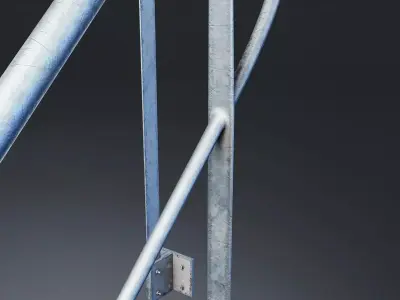 Industrial Metal Staircase Set - 2 Low-poly 3D model