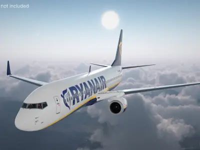  Ryanair Boeing 737-900 with Interior Rigged for Cinema 4D 