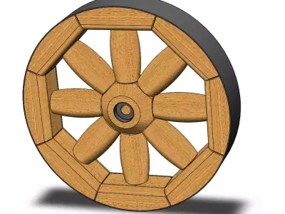 CartWheel wooden wheel 3D print model