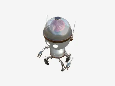 Brain Robot G04 Steel - SciFi Character Design Low-poly 3D model