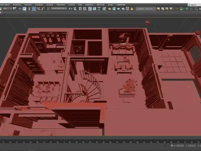 1st floor - Mr L House - Titan6 - Max OBJ SKP FBX Simlab Collada 3D model