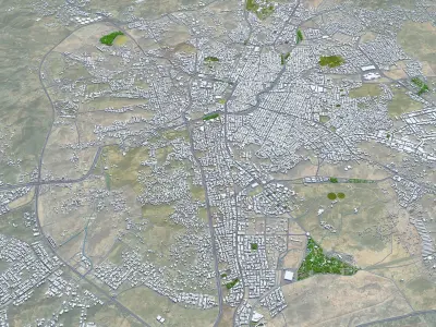 Taif Saudi Arabia 50km Low-poly 3D model