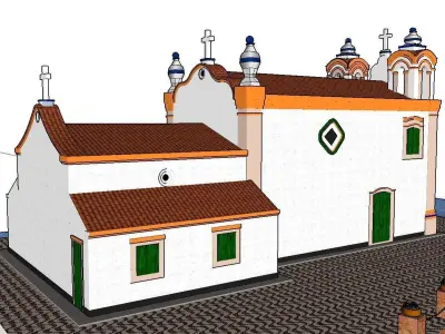 Architecture-Religion-God-Culture-Temple-0295 church near water 3D model