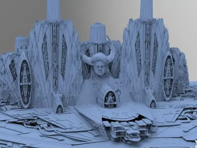 Sci-Fi City dystopia City Ruin High Tech Kit bash 3D model