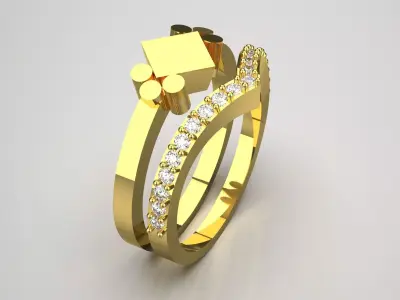 Wedding STL 3D Ring Set Embrace of Light model wr0033 3D print model