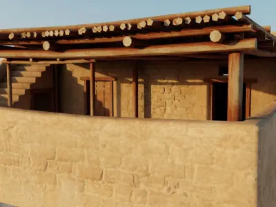 Common Desert House Low-poly 3D model