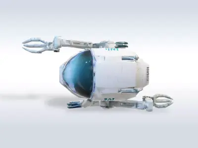 Futuristic Sci-Fi Robot Vehicle with Pilot Game Ready  3D model