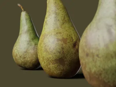 Pear 3 photoscans Low-poly 3D model