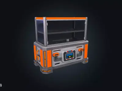 SCI-FI Furniture V1 Futuristic Low-poly 3D model