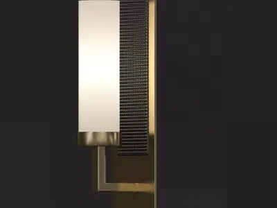 High White Glass Burnished Brass Wall Sconce 3D model