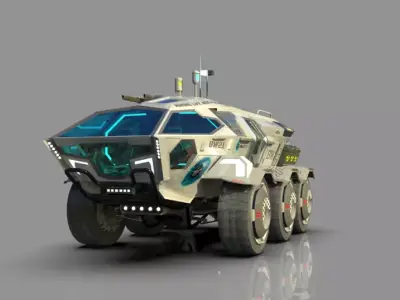 Mars Rover Vehicle BW21 - Concept Design Low-poly 3D model