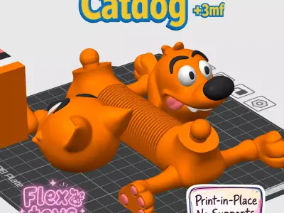 Flexi CatDog  Flexible 3D-Printable Toy 3D print model